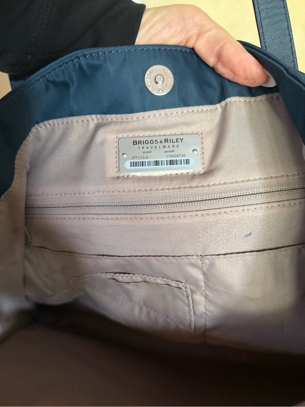 Briggs & Riley Rhapsody Navy Zip-Front Tote - Picture 7 of 12